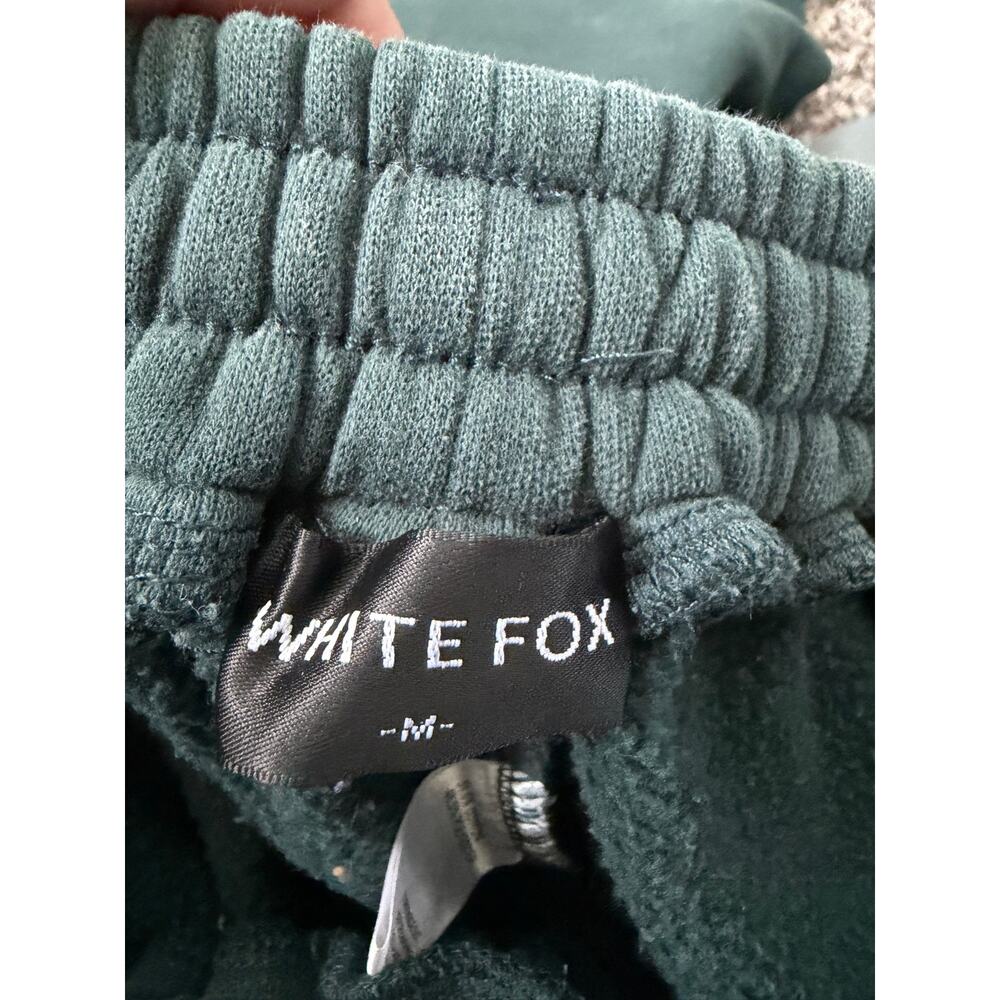 White Fox green joggers with light pink writing women's medium - Picture 3 of 4